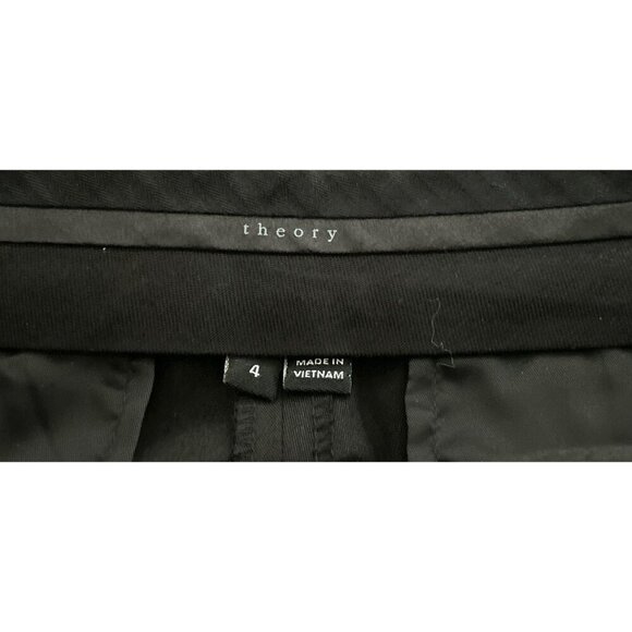 Theory Black Cropped Dress Pants With Side & Back Pockets Size 4 - Picture 8 of 10